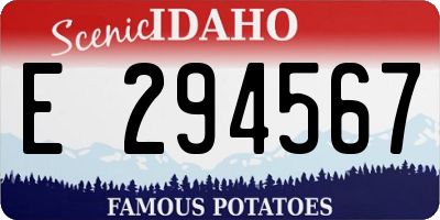 ID license plate E294567