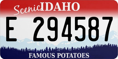 ID license plate E294587