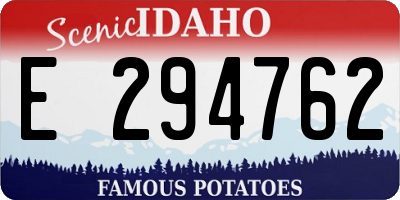 ID license plate E294762