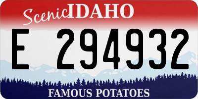 ID license plate E294932