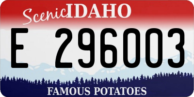 ID license plate E296003