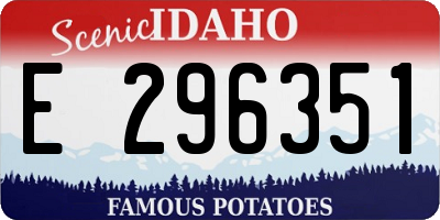 ID license plate E296351