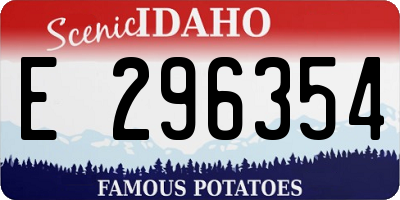 ID license plate E296354