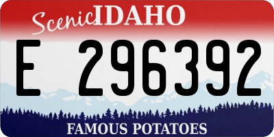 ID license plate E296392