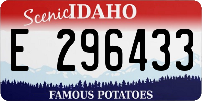 ID license plate E296433