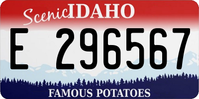ID license plate E296567
