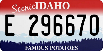 ID license plate E296670