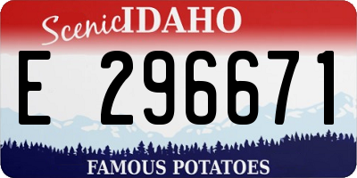 ID license plate E296671