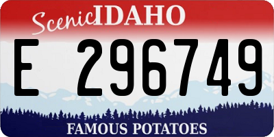 ID license plate E296749