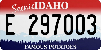 ID license plate E297003