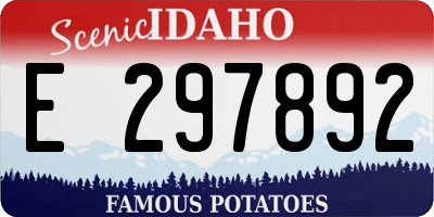 ID license plate E297892