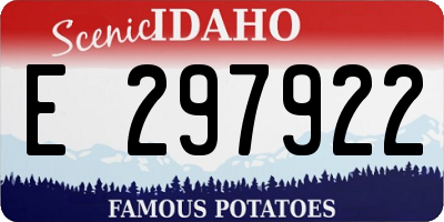 ID license plate E297922