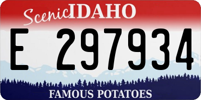 ID license plate E297934