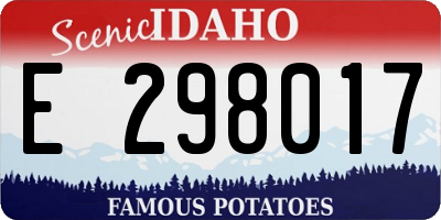 ID license plate E298017