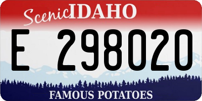 ID license plate E298020