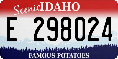 ID license plate E298024