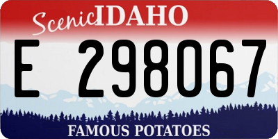 ID license plate E298067
