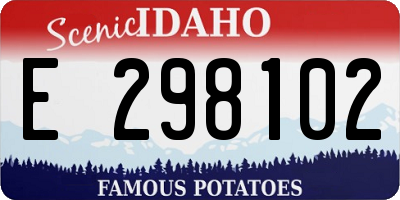 ID license plate E298102
