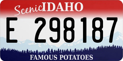 ID license plate E298187