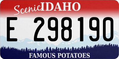 ID license plate E298190
