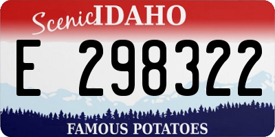 ID license plate E298322