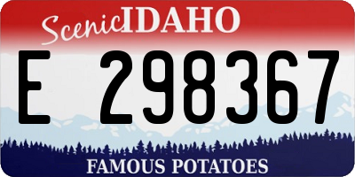ID license plate E298367