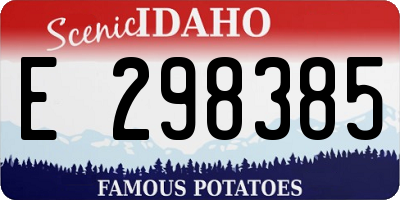 ID license plate E298385