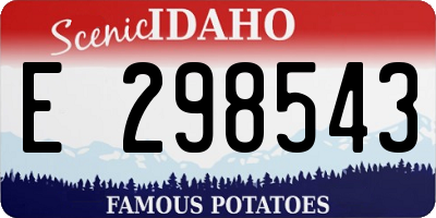 ID license plate E298543