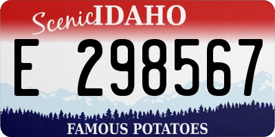 ID license plate E298567
