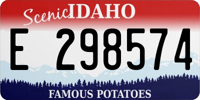 ID license plate E298574