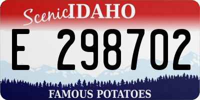 ID license plate E298702