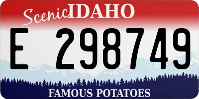 ID license plate E298749