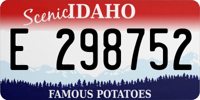 ID license plate E298752