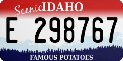 ID license plate E298767