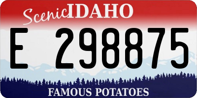 ID license plate E298875