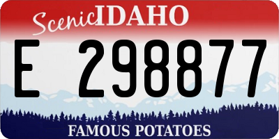 ID license plate E298877