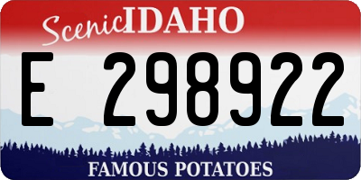 ID license plate E298922