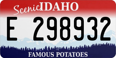ID license plate E298932
