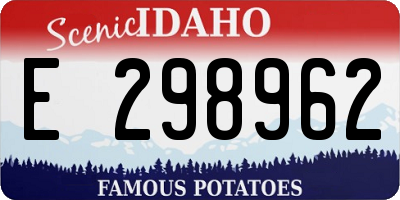 ID license plate E298962