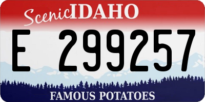 ID license plate E299257