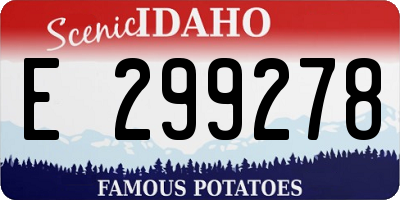 ID license plate E299278