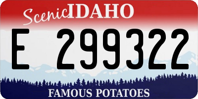 ID license plate E299322