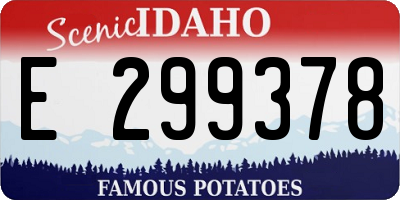 ID license plate E299378