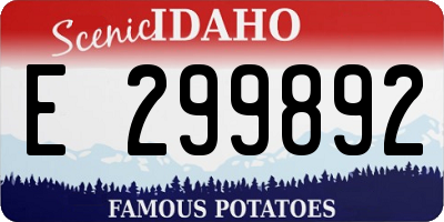 ID license plate E299892