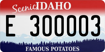 ID license plate E300003
