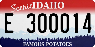 ID license plate E300014