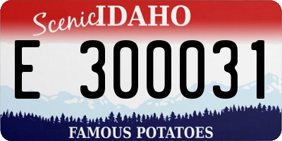 ID license plate E300031