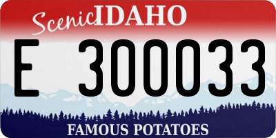 ID license plate E300033