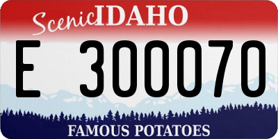 ID license plate E300070