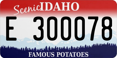 ID license plate E300078